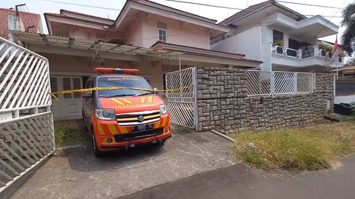 Lokasi rumah penemuan mayat ibu dan anak yang hanya tinggal kerangka di Cinere, Depok, Jawa Barat.