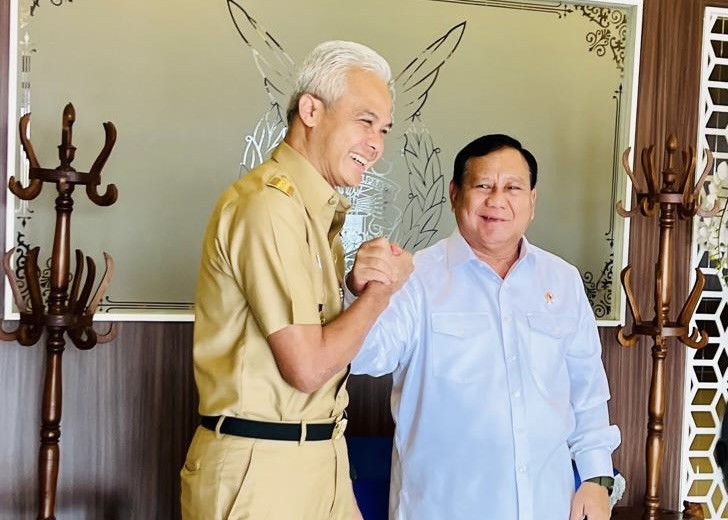 Momen kebersamaan Ganjar Pranowo dengan Prabowo Subianto