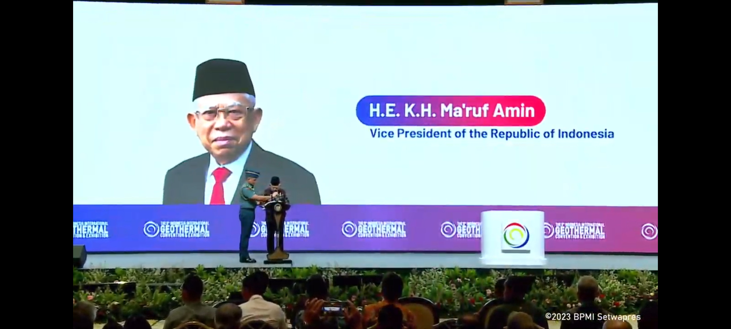 Wapres Ma'ruf pada acara The 9th Indonesia International Geothermal Convention and Exhibition (IIGCE) 2023