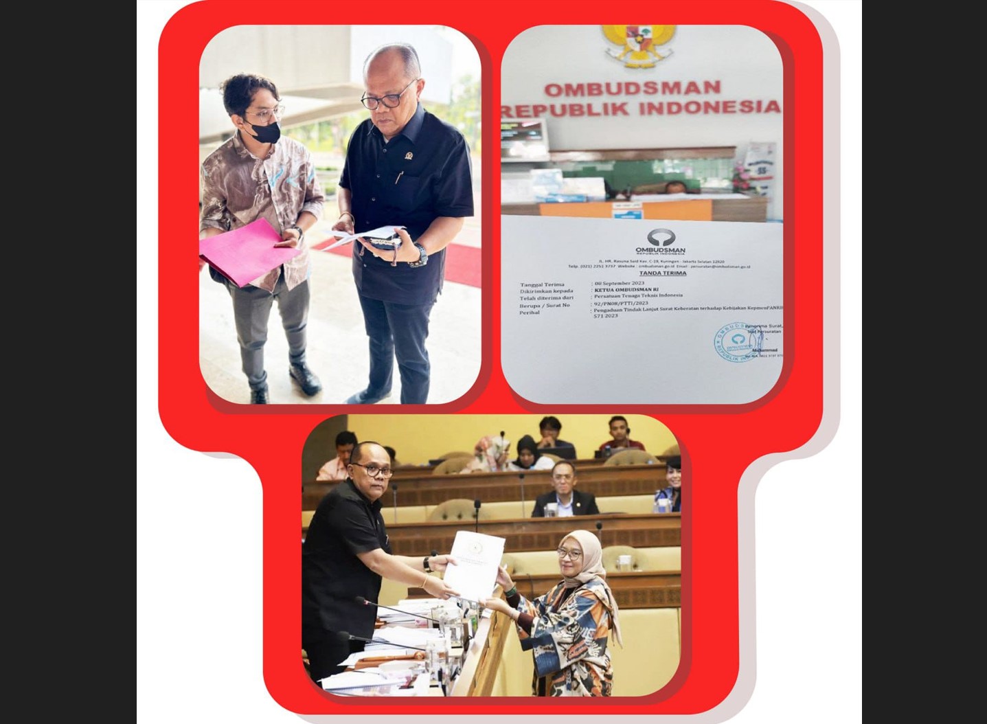 Sekjen PTTI Fikri Ardiyansyah saat menemui anggota DPR RI Junimart Girsang