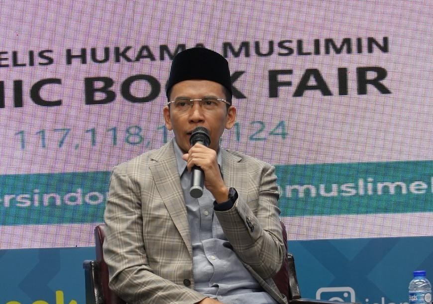 Anggota Komite Eksekutif Majelis Hukama Muslimin (MHM) Dr TGB M Zainul Majdi saat diskusi di Islamic Book Fair 2023 di Senayan Jakarta