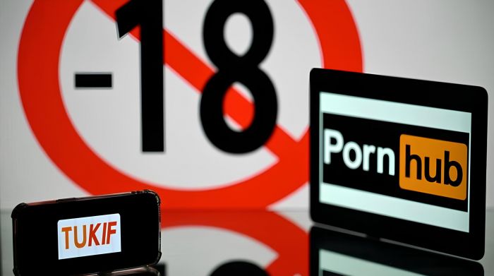 Ilustrasi situs penayang film porno global, Porn Hub dan Tukif.