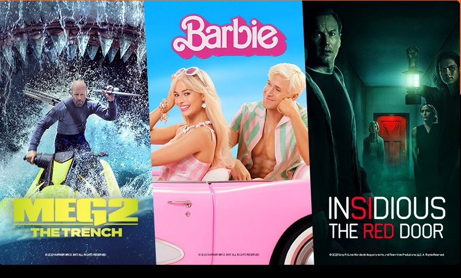 Flim Blockbuster The Meg 2', 'Barbie', dan 'Insidious: The Red Door'.