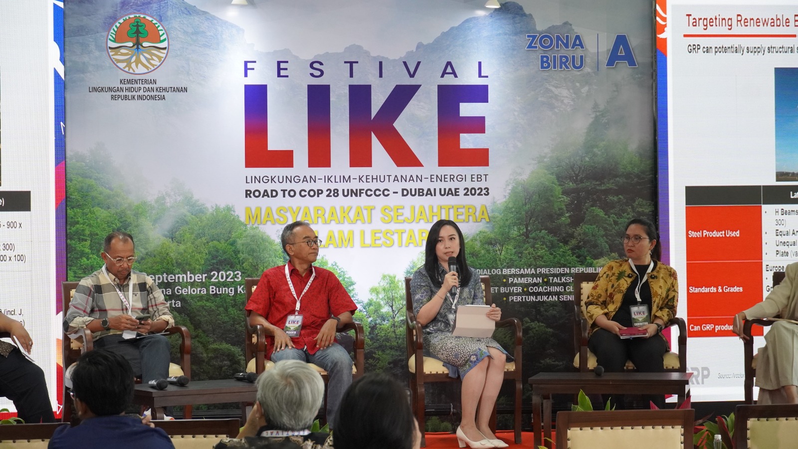 General Manager Corporate Planning dan Sustainability GRP Sheren Omega menjadi salah satu pembicara dalam sesi talkshow di Festival LIKE.