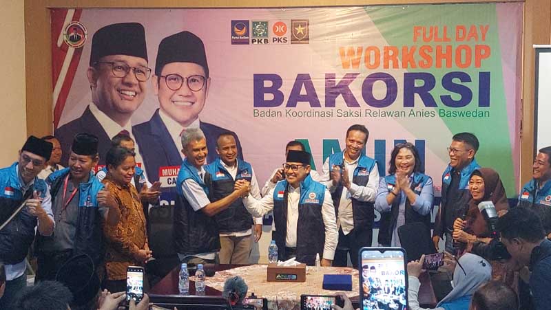 Bacawapres Muhaimin Iskandar mendatangi Forum Komunikasi Relawan Anies di Jakarta Selatan.