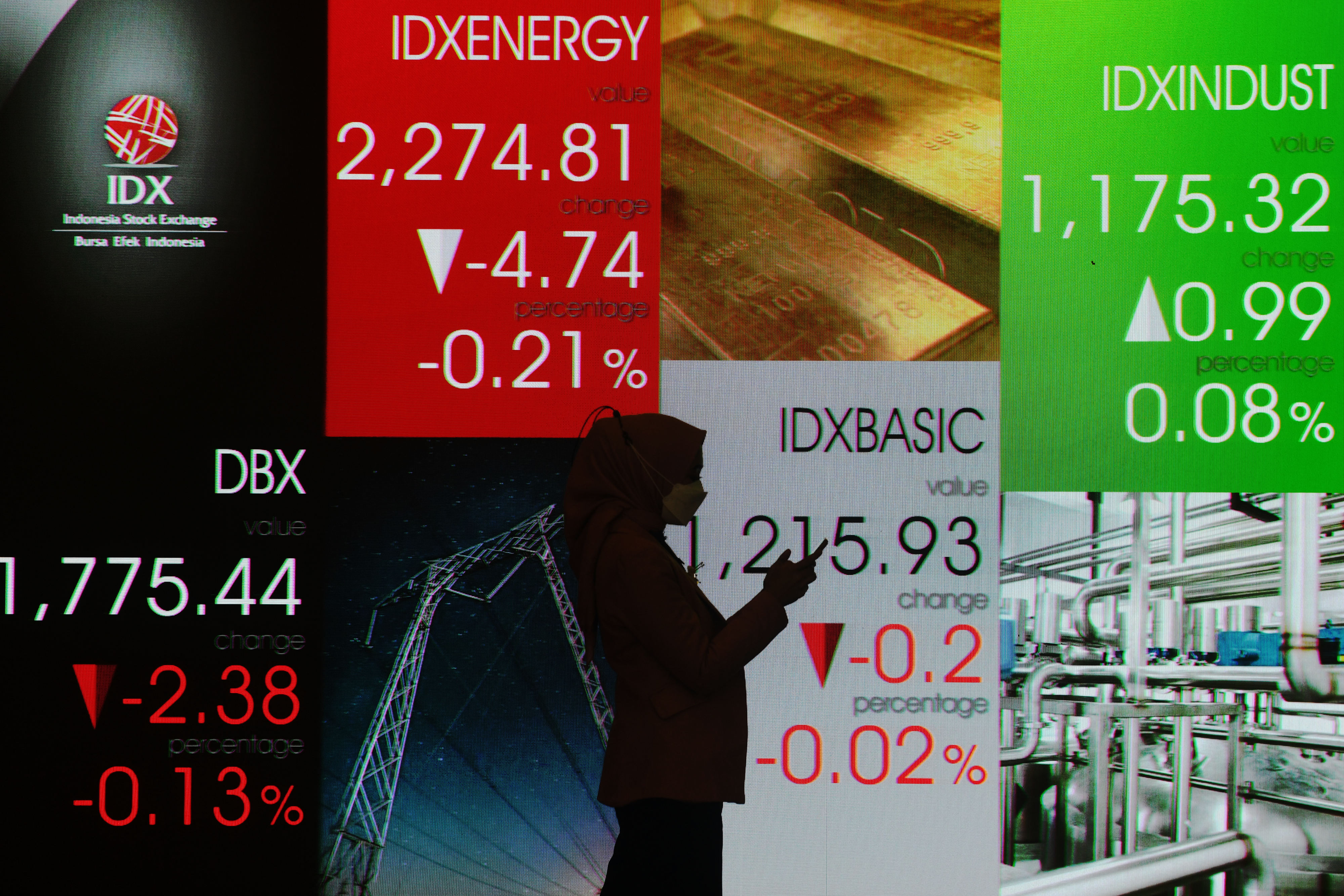 Layar menampilkan pergerakan perdagangan saham di Bursa Efek Indonesia (BEI), Jakarta, Senin (2/1)