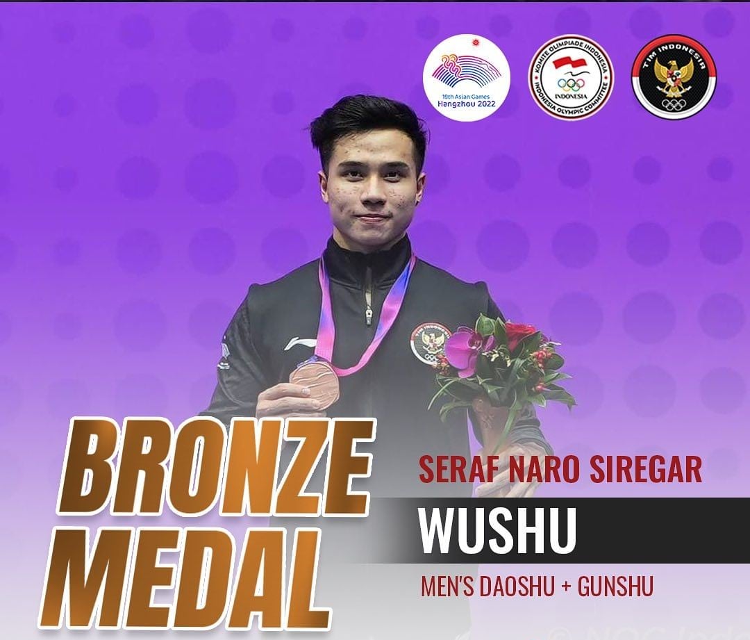 Seraf Naro Siregar jalani debut yang manis di Asian Games Hangzhou.