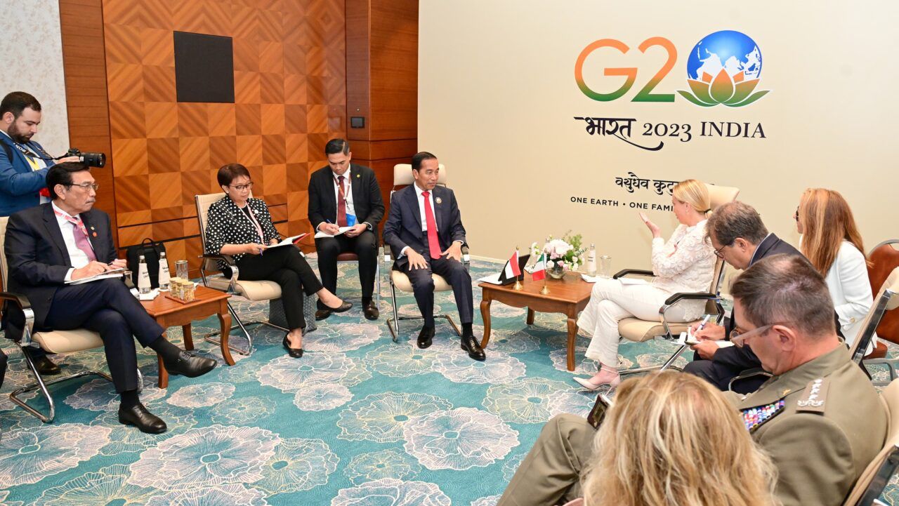 Presiden Joko Widodo bertemua Perdana Menteri Italia Giogina Meloni