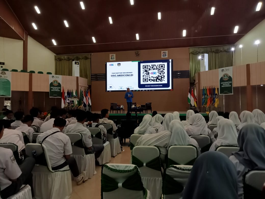 Acara road show Online Scholarship Competition (OSC) 2023 di Makassar, Sulawesi Selatan.