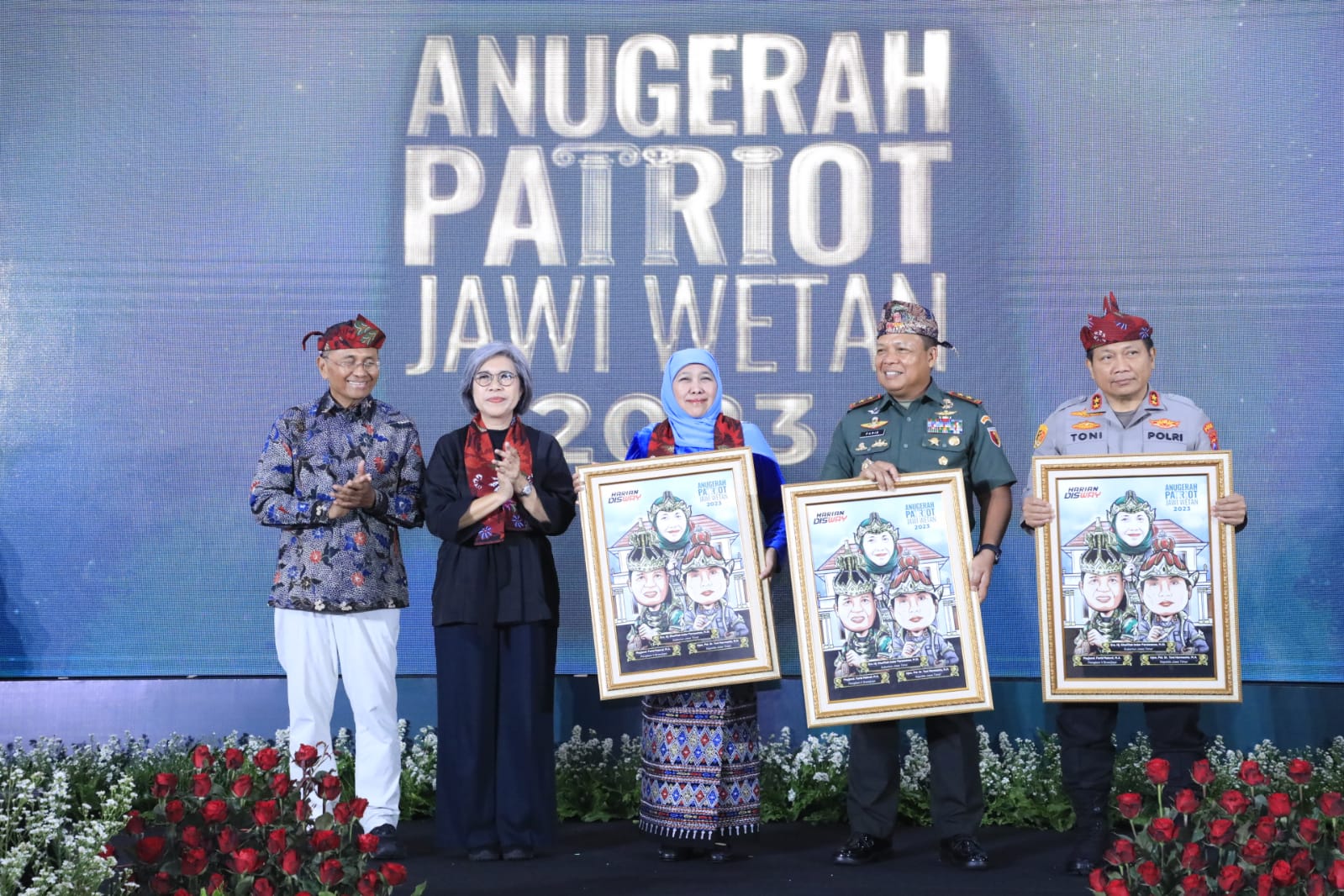 Acara malam Anugerah Patriot Jawi Wetan 2023 di Gedung Negara Grahadi, Surabaya, Jawa Timur, Rabu (20/9) lalu.