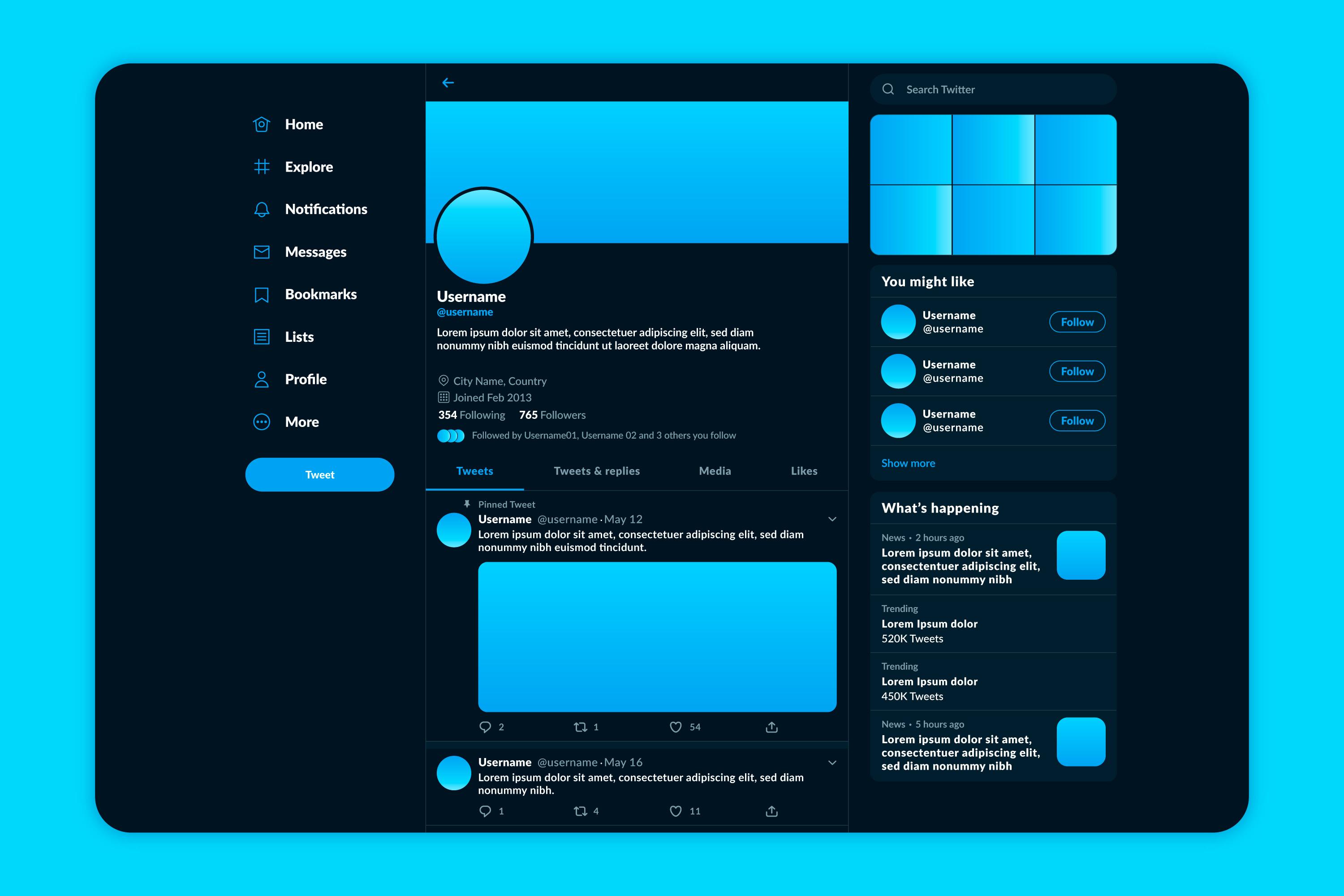Tampilan halaman muka Twitter/X.