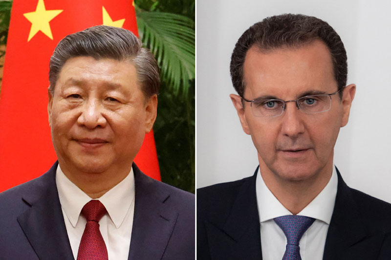 Xi Jinping dan Bashar Al-Assad.