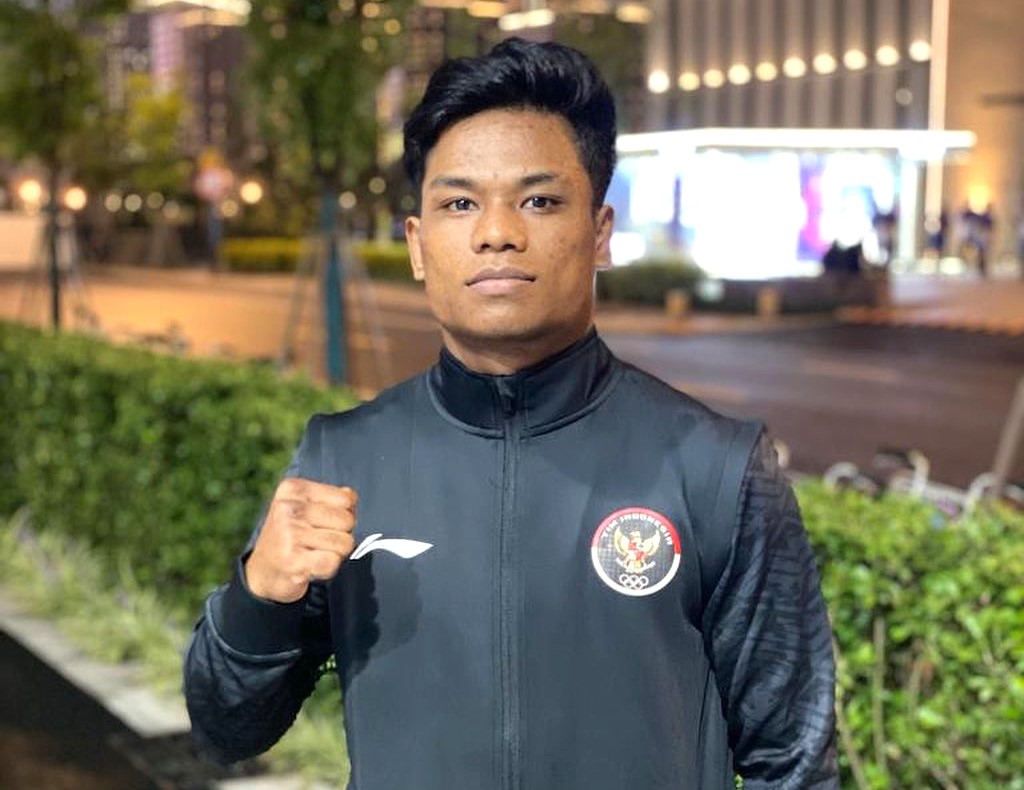 Atlet wushu sanda Samuel Marbun.