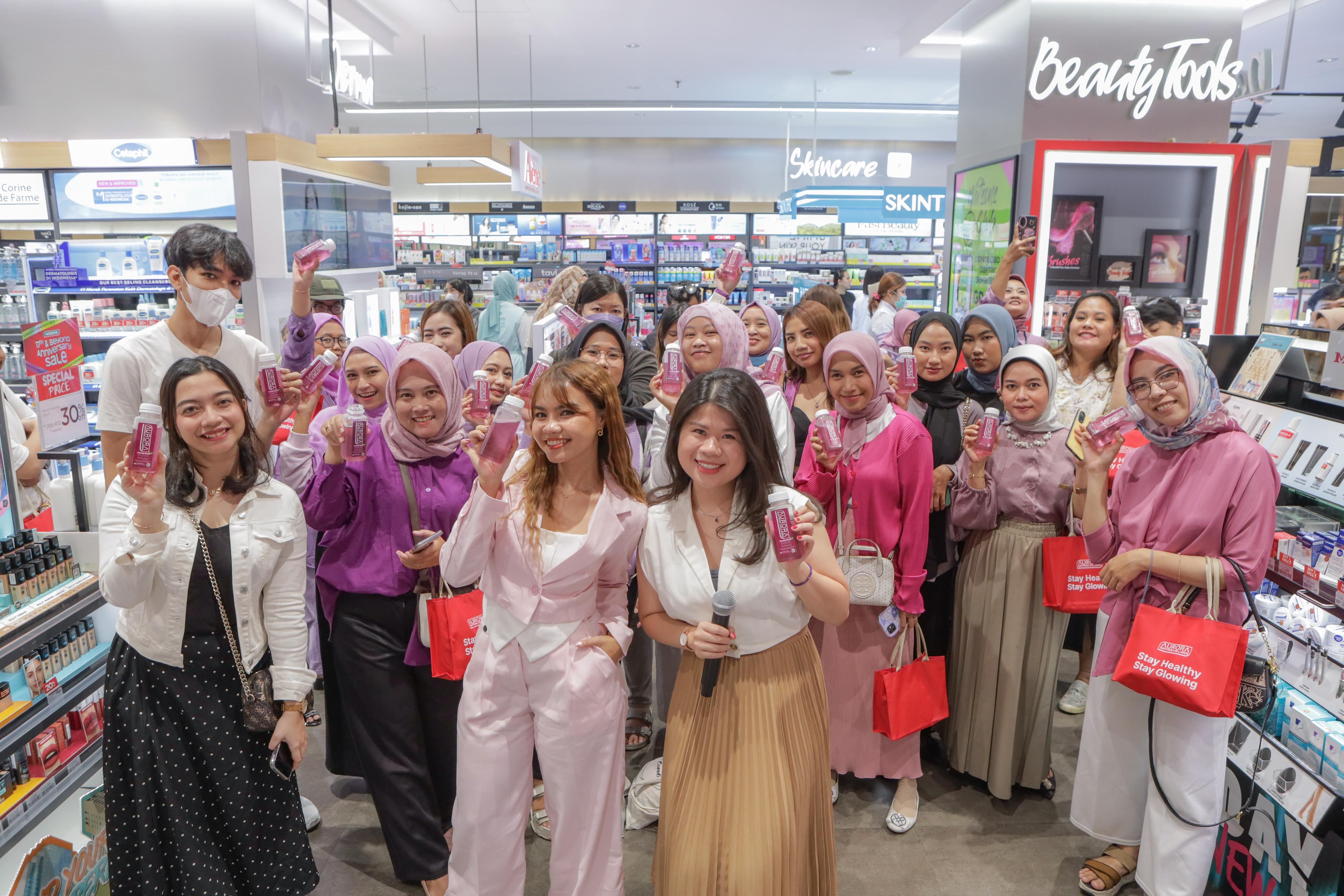 Minuman serbuk kolagen Aurora Saffron Collagen