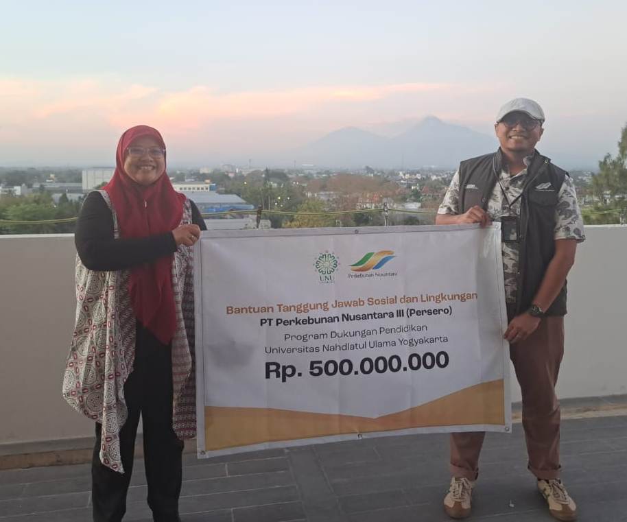 Holding Perkebunan Nusantara PTPN III menyampaikan bantuan untuk pembangunan Gedung Kampus UNU Yogyakarta.