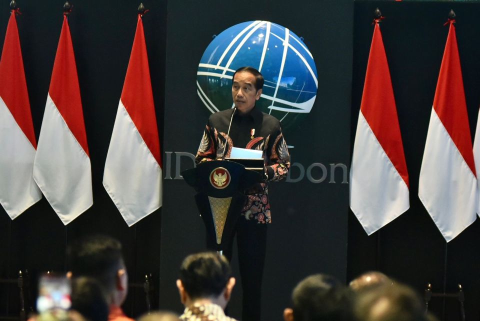 Presiden Jokpeluncuran perdana Bursa Karbon IDX di Bursa Efek Indonesia (BEI) Jakarta oleh Presiden RI Joko Widodo, pada Selasa (26/9/2023).