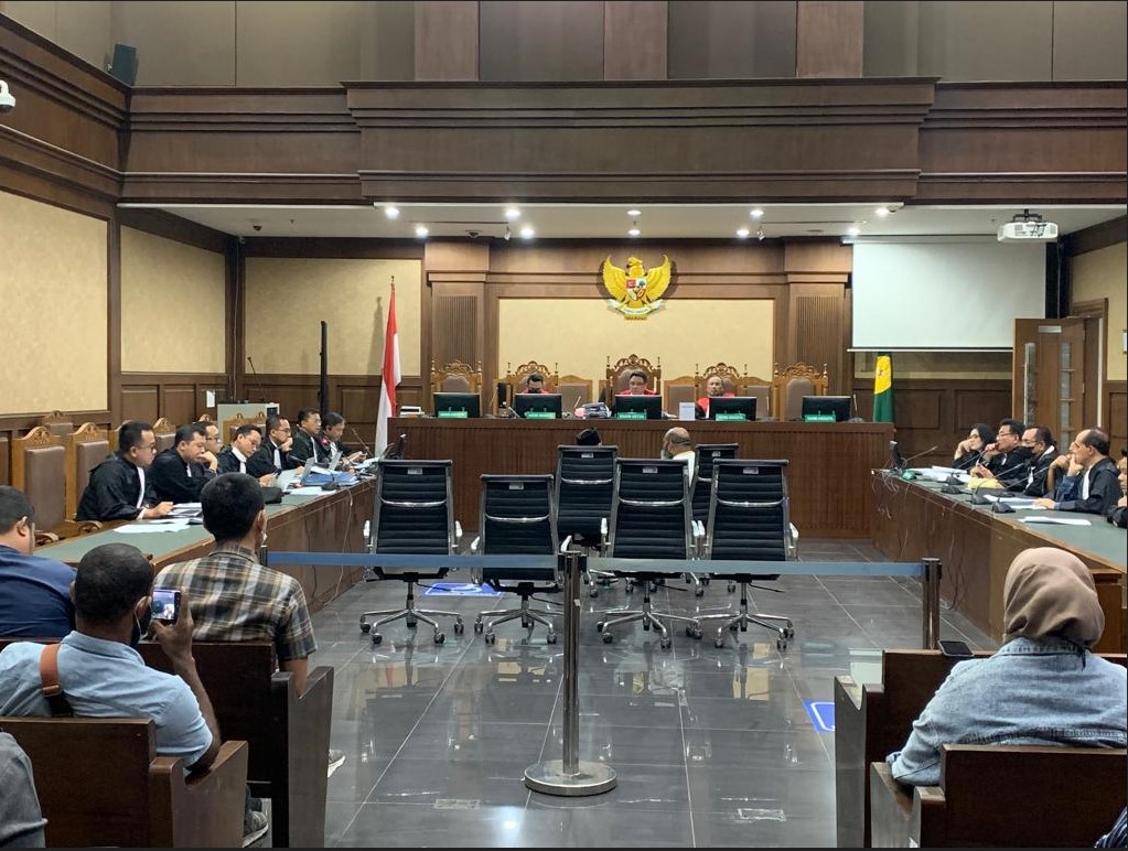 Sidang kasus suap dengan terpidana Gubernur Papua Nonaktif Lukas Enembe di Pengadilan Tipikor pada PN Jakarta Pusat, Senin (4/9).