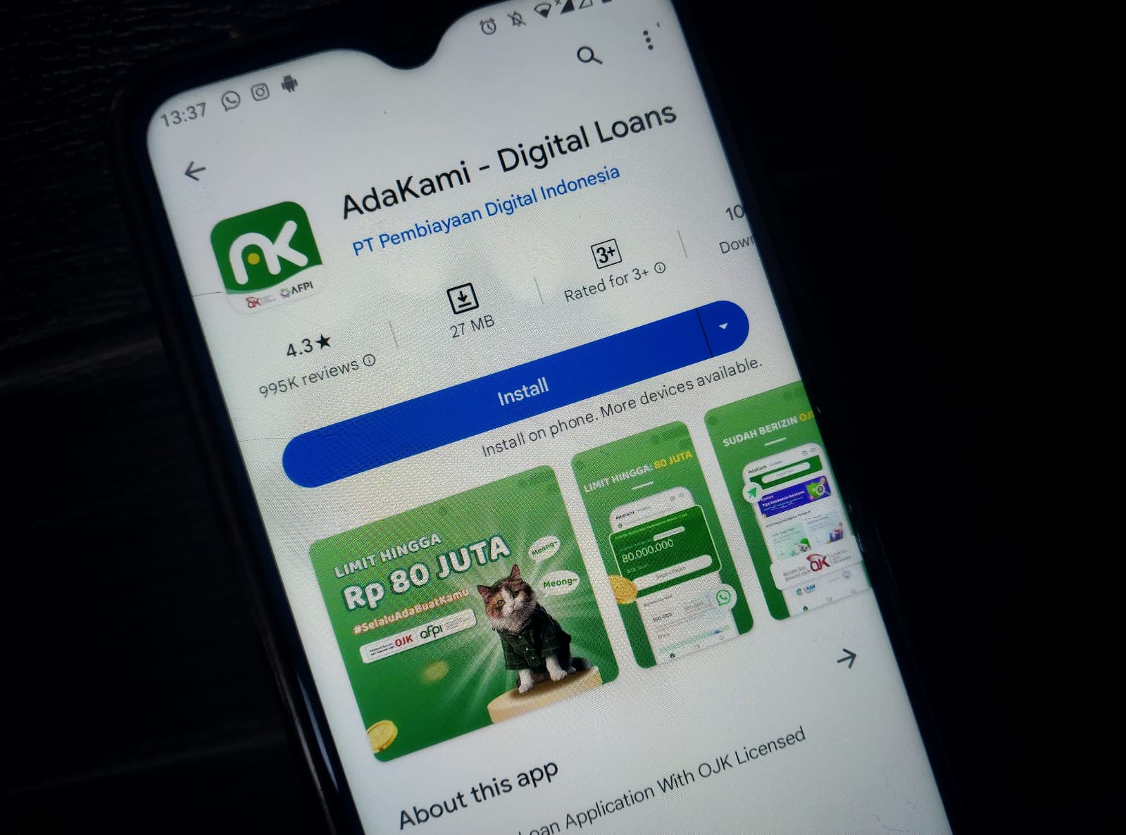 Aplikasi pinjaman online (pinjol) AdaKami.