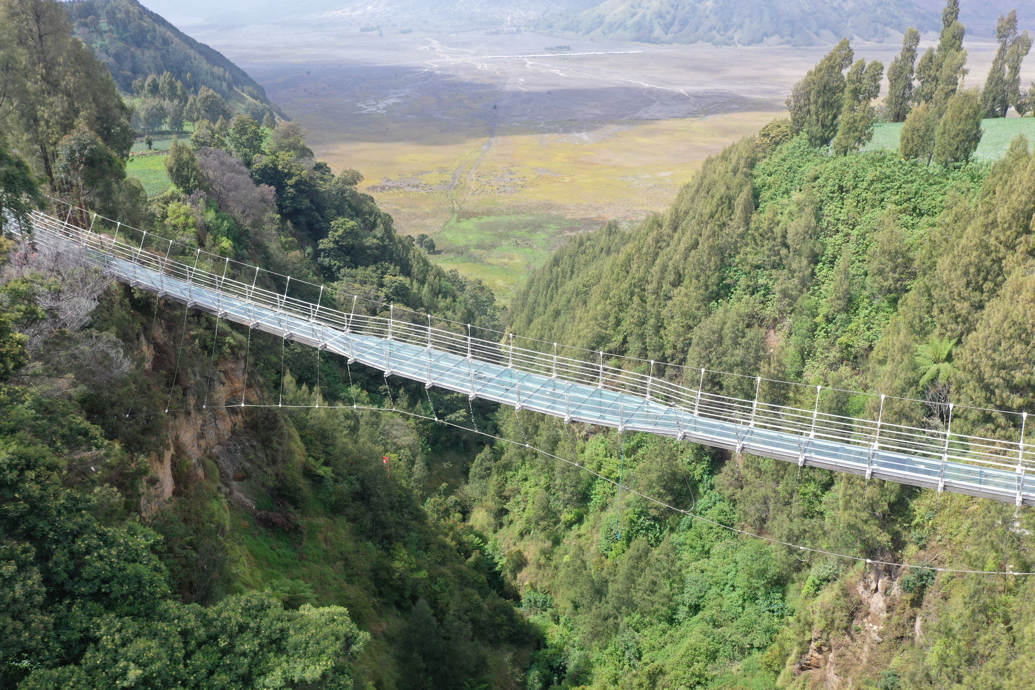Jembatan Kaca Seruni Point di kawasan Gunung Bromo, Jawa Timur,