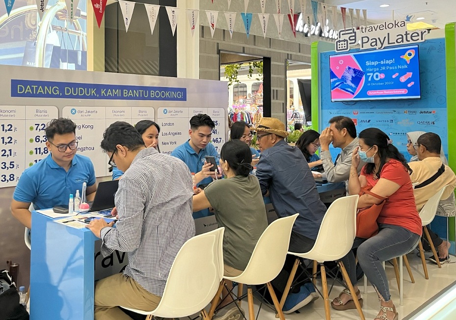 Suasana Treveloka Travel Fair di Kota Kasablanka Mall, Jakarta.   