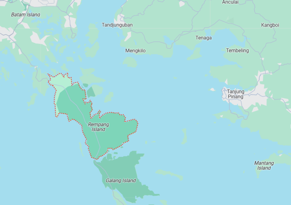 Peta lokasi Pulau Rempang dan Galang.