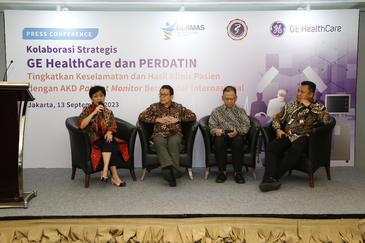 Konferensi pers kolaborasi strategis antara GE HealthCare dan Perdatin di Jakarta, baru-baru ini.