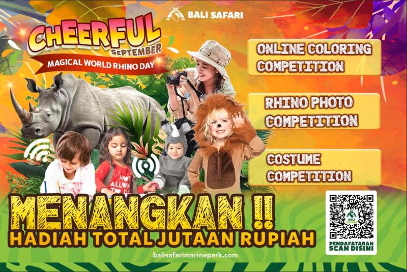 Berbagai kompetisi menyambut Hari Badak Sedunia digelar Bali Safari and Marine Park. Yuks jangan lewatkan kesempatan meraih hadiah.