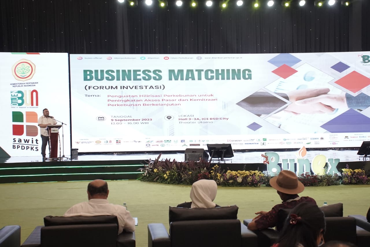 Kagiatan Business Matching digelar sebagai bagian dari Perkebunan Indonesia Expo (Bunex) 2023 di ICE BSD City, Tangerang, Banten.