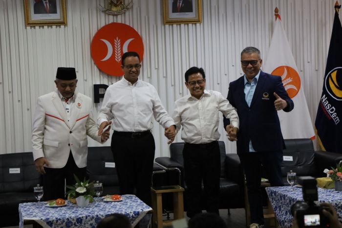 Pasangan Bacapres-Bacawapres Anies Baswedan-Muhaimin Iskandar saat berkunjung ke DPP PKS