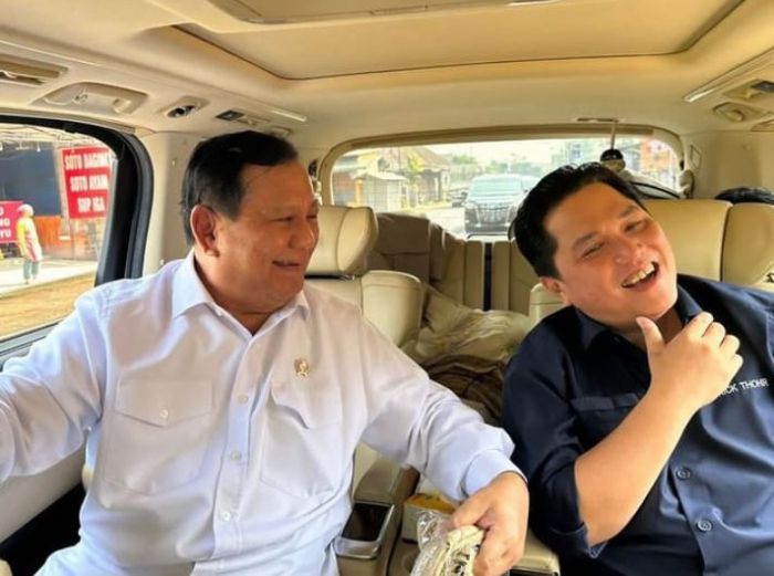 Erick Thohir mengunggah foto dirinya bersama dengan Prabowo Subianto 