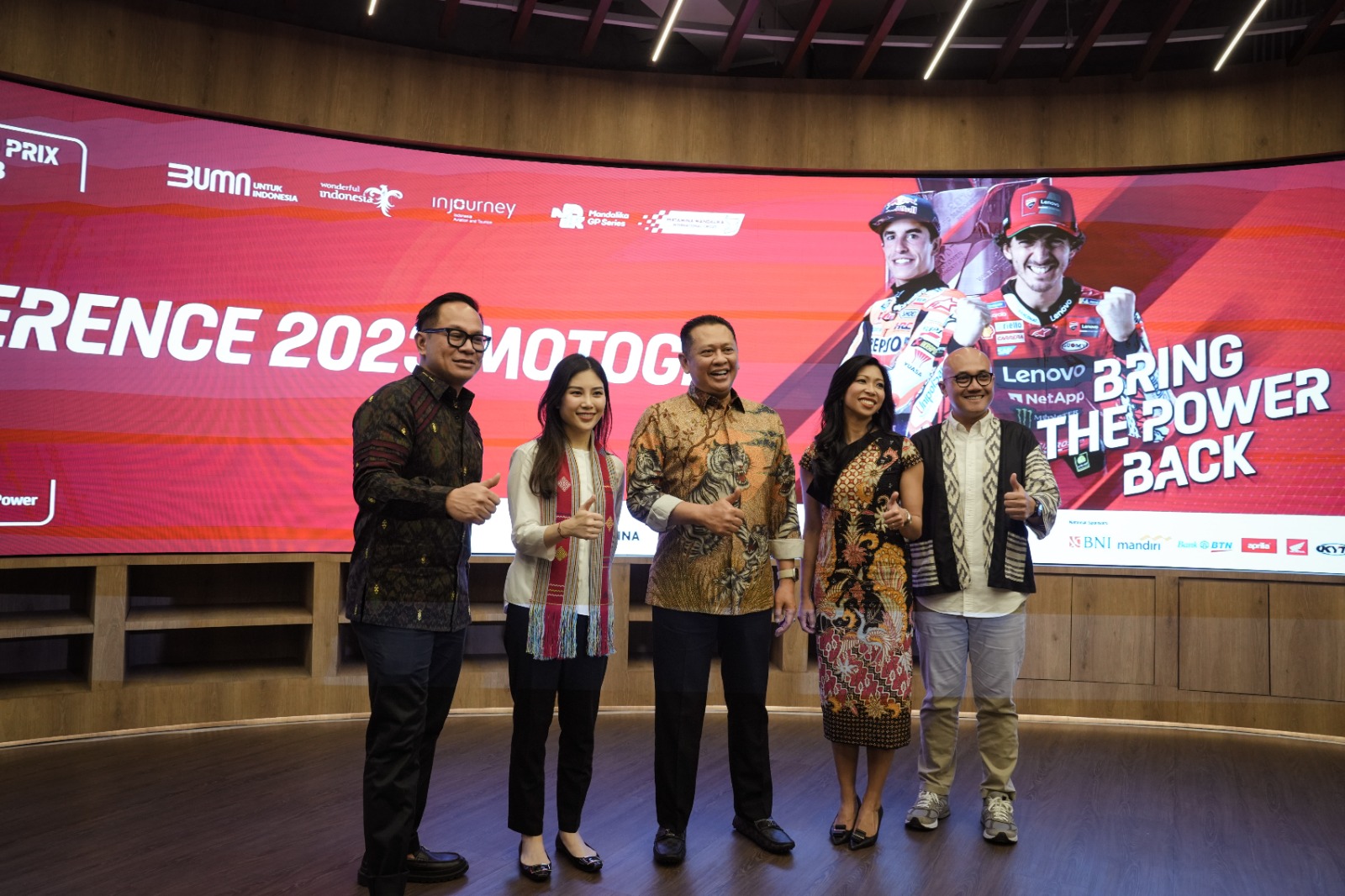 Konferensi pers Pertamina Grand Prix of Indonesia (Indonesian GP) 2023 di Kantor Injourney, Gedung Sarinah Jakarta, Selasa (3/10).