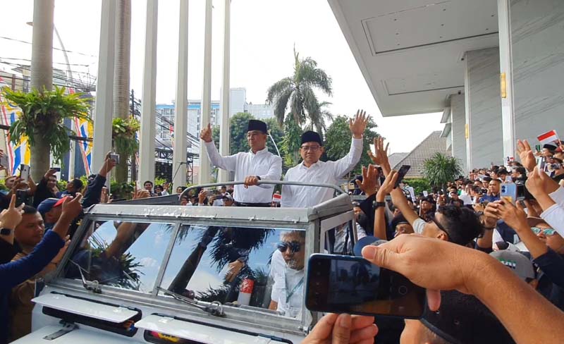 Bakal calon presiden (capres) dan calon wakil presiden (cawapres) Anies Baswedan dan Muhaimin Iskandar alias Cak Imin. 