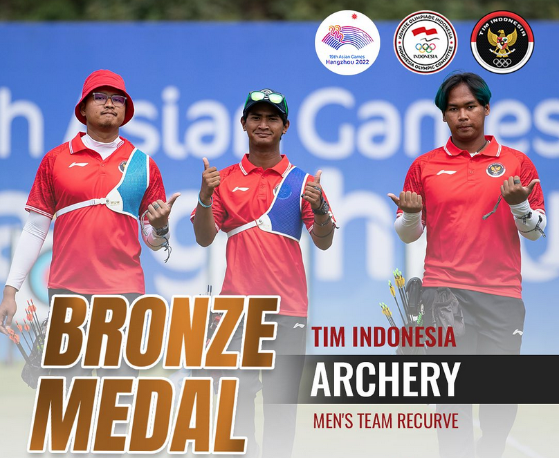 Tim panahan recurve beregu putra Indonesia.