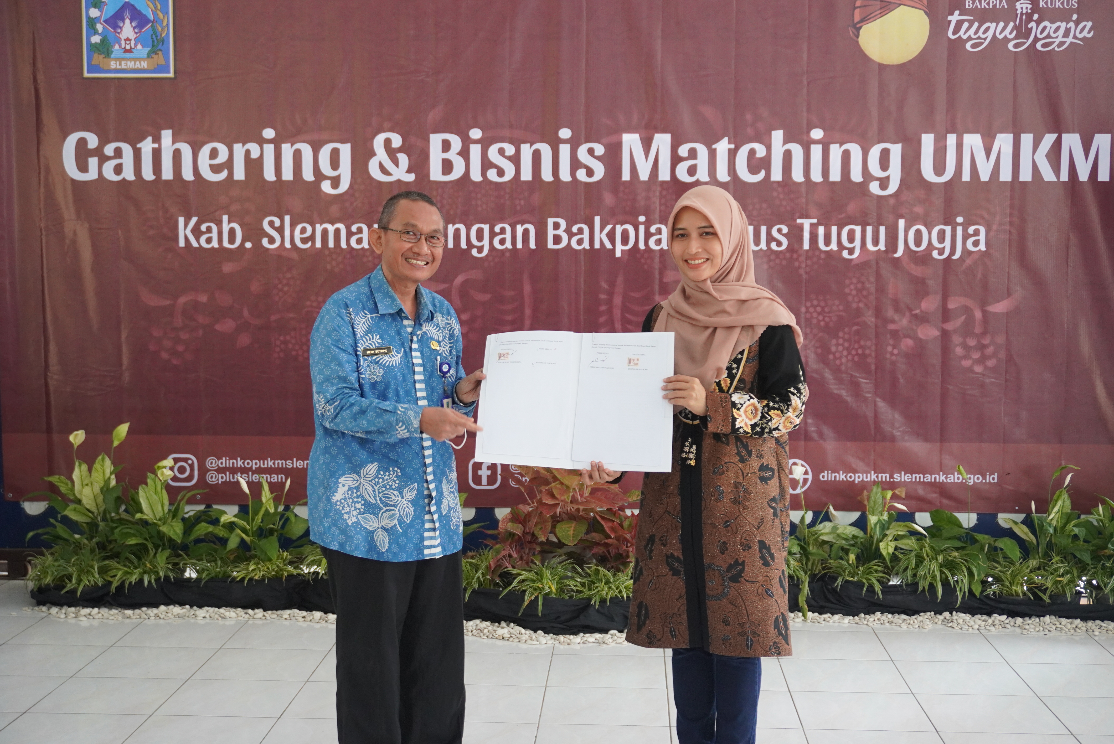 Penandatanganan kerja sama Bakpia Kukus Tugu Jogja dengan Pemkab Sleman