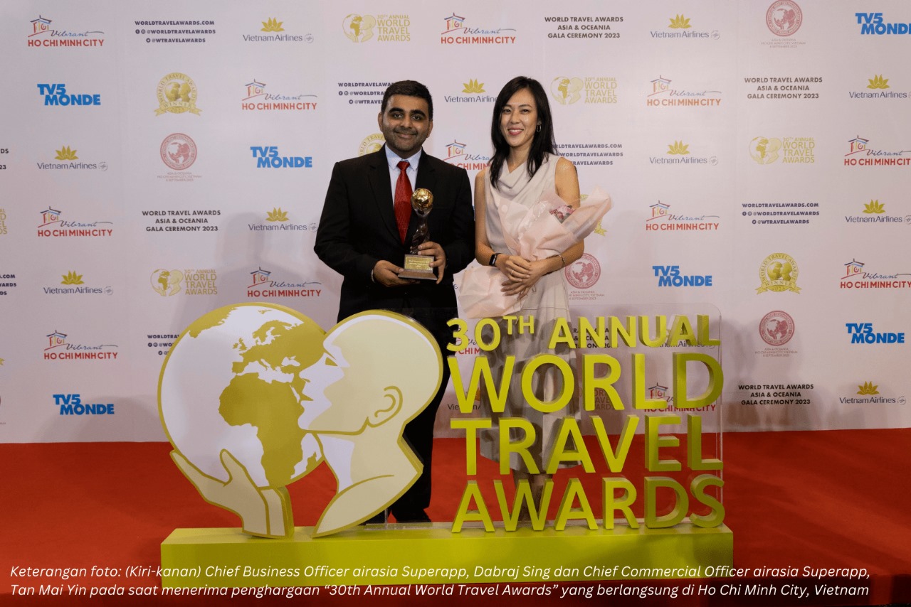 Apikasi airasia Superapp memenangi “Asia's Best Travel Booking App” pada ajang World Travel Tech Awards 2023.