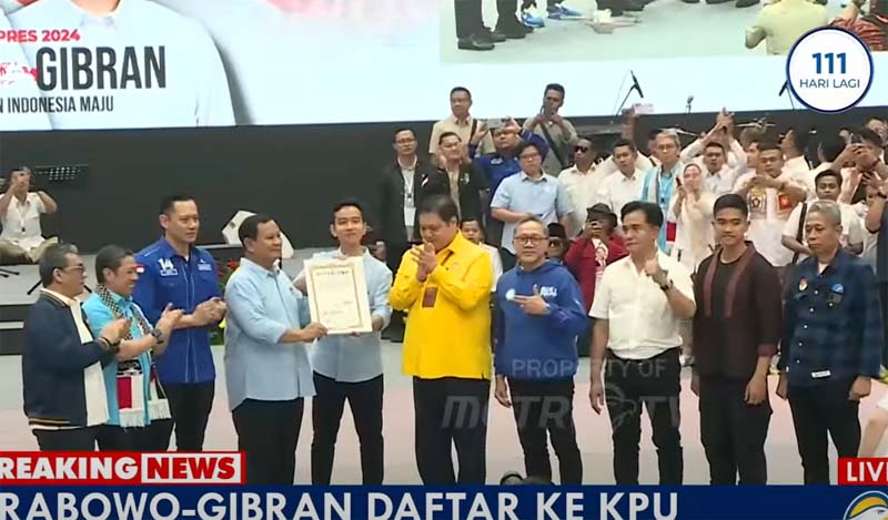 Seluruh ketua umum Koalisi Indonesia Maju menandatangani dukungan untuk Prabowo Subianto dan Gibran Rakabuming Raka.