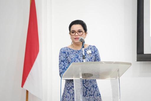 Yanti Airlangga, Penasihat DWP Kemenko Perekonomian saat Sosialiasi Thalasemia di area RSUP Fatmawati, Jakarta Selatan, Rabu (18/10).