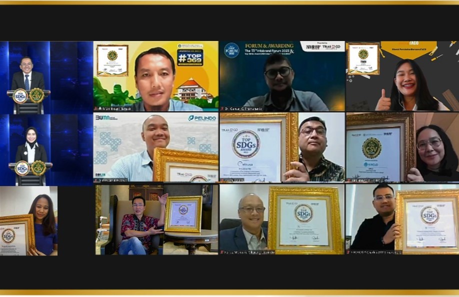 Virtual Award Ceremony Top CSV Award 2023 dan Top SDGs Award 2023, pekan lalu.