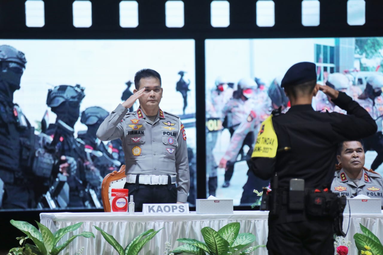 Latihan Pra Operasi Tribrata Agung-2023  di Balai Budaya Giri Nata Mandala, Bali, pada Rabu (4/10).