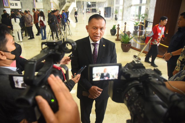 Wakil Ketua DPR RI Lodewijk F Paulus usai Pembukaan Masa Persidangan II Tahun Sidang 2023-2024, Selasa (31/10)