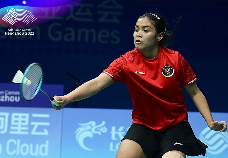 Tunggal putri Gregoria Mariska Tunjung saat berlaga di Asian Games 2022 Hangzhou