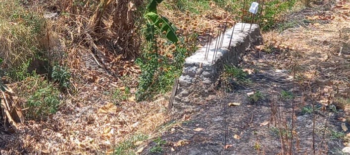 Salah satu kondisi irigasi yang rusak dan mengering di Kabupaten Brebes. 