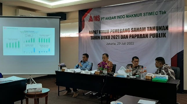 Rapat Umum Pemegang Saham (RUPS) PT Akbar Indo Makmur Stimec Tbk (AIMS) yang dilaksanakan di Jakarta pada Jumat (29/7/2022).