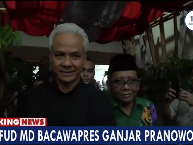 Pasangan bakal capres dan cawapres Ganjar Prabowo dan Mahfud MD