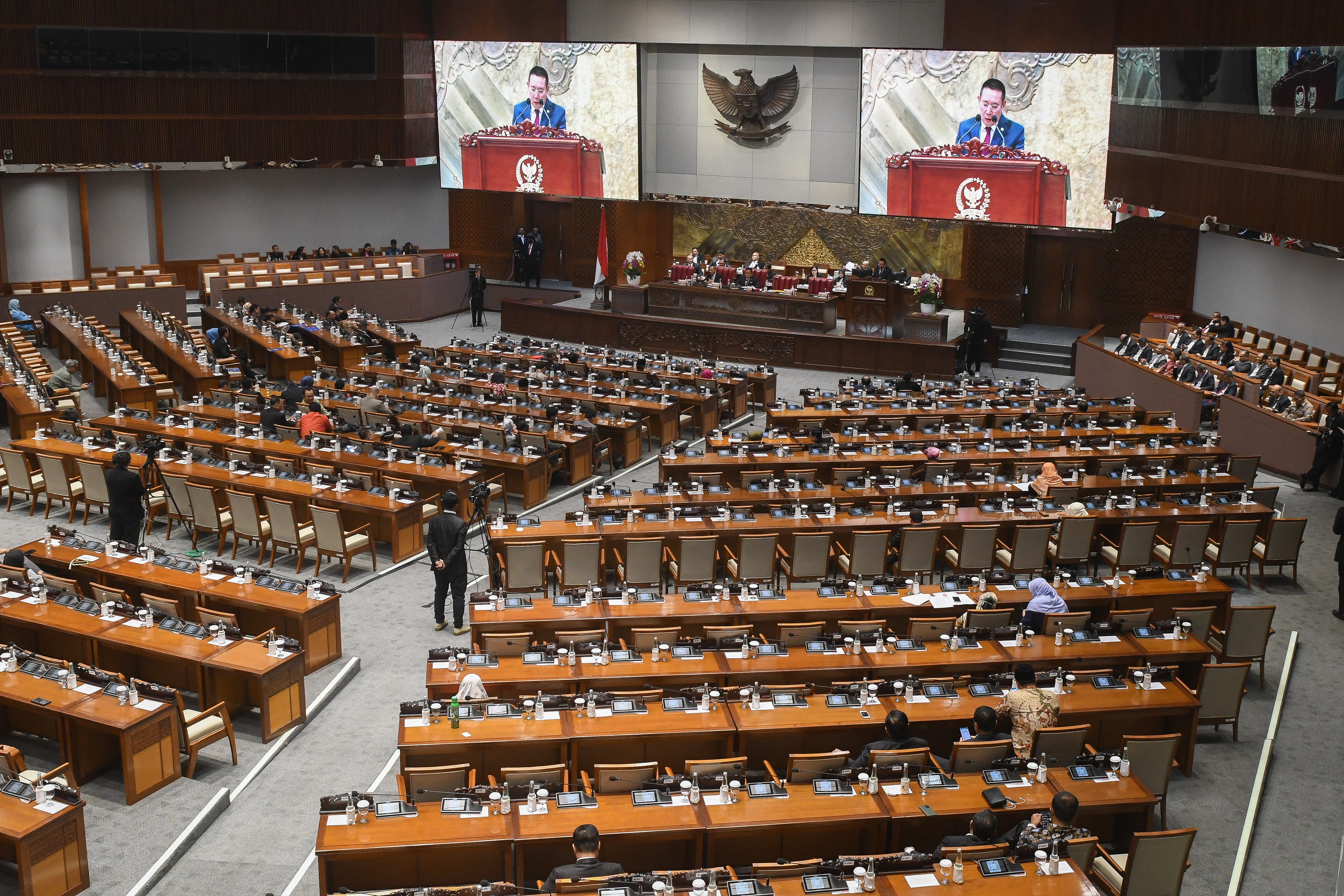 Suasana Rapat Paripurna DPR di kompleks Parlemen, Senayan, Jakarta.