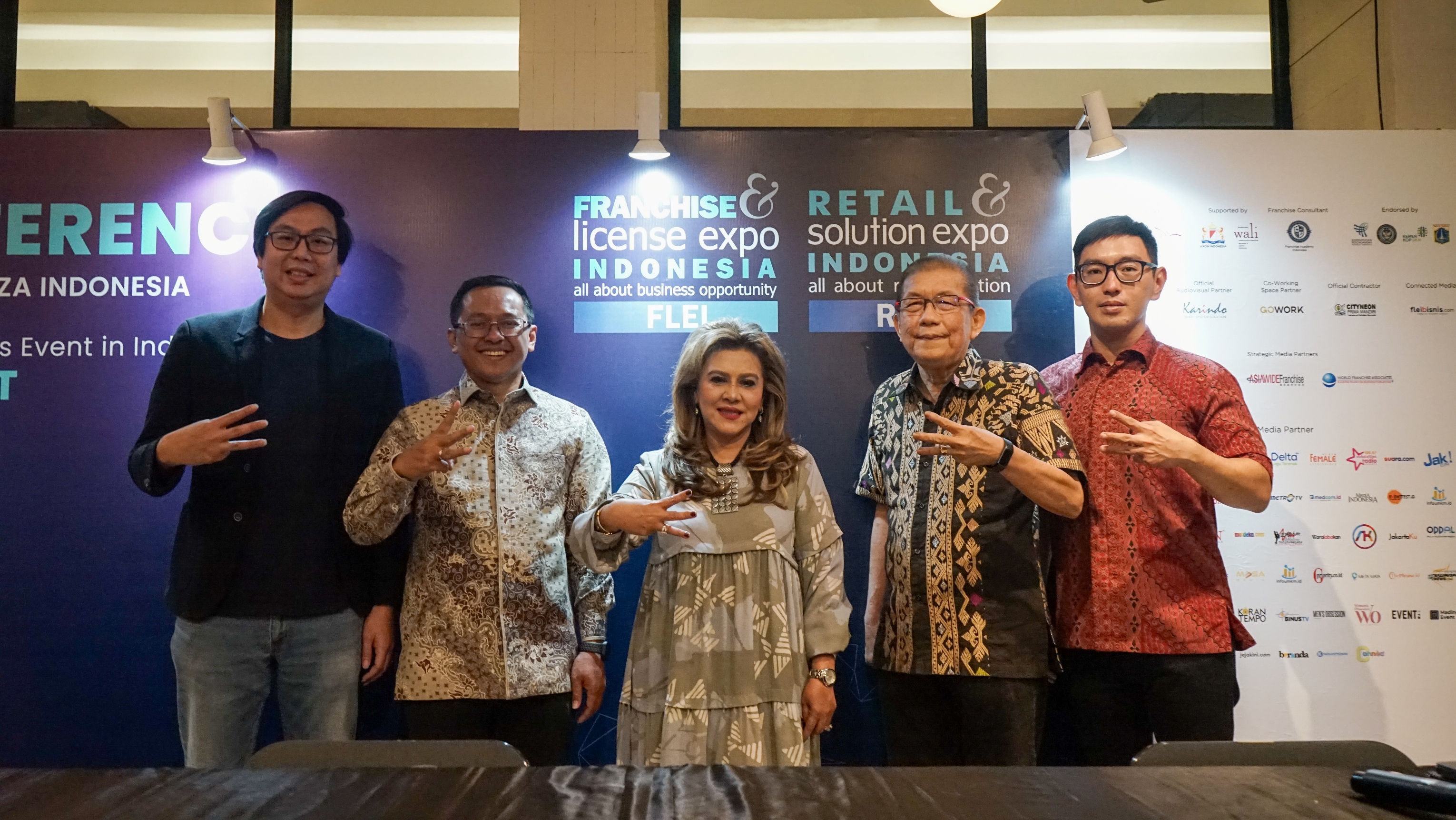 Konferensi pers Franchise and License Expo Indonesia yang digelar di Jakarta. Kamis (5/10).