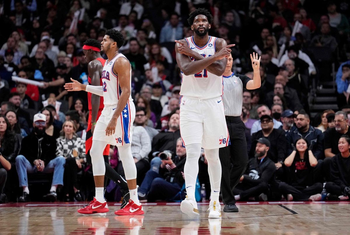 Bintang Philadelphia 76ers Joel Embiid saat tampil di laga NBA melawan Toronto Raptors