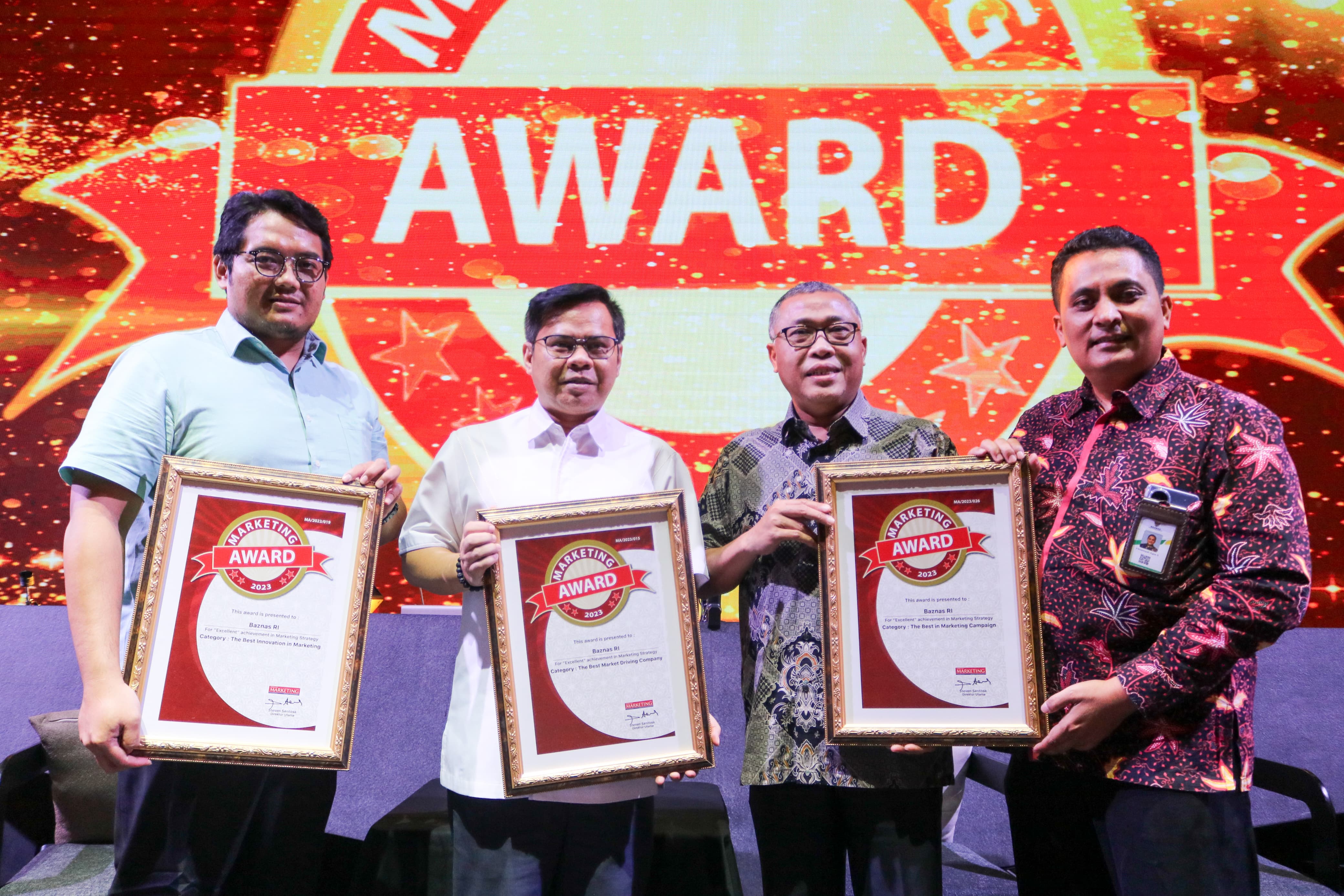 BAZNAS Raih Tiga Penghargaan Marketing Award 2023
