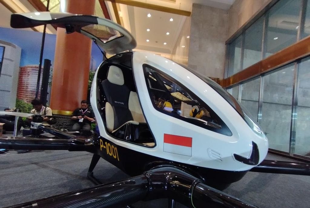 Penampakan taksi terbang dalam sebuah pameran