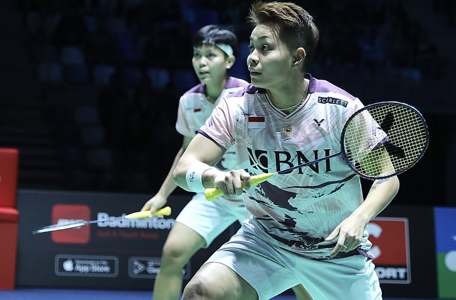 Pasangan ganda putri Indonesia Apriyani Rahayu/Siti Fadia Silva Ramadhanti